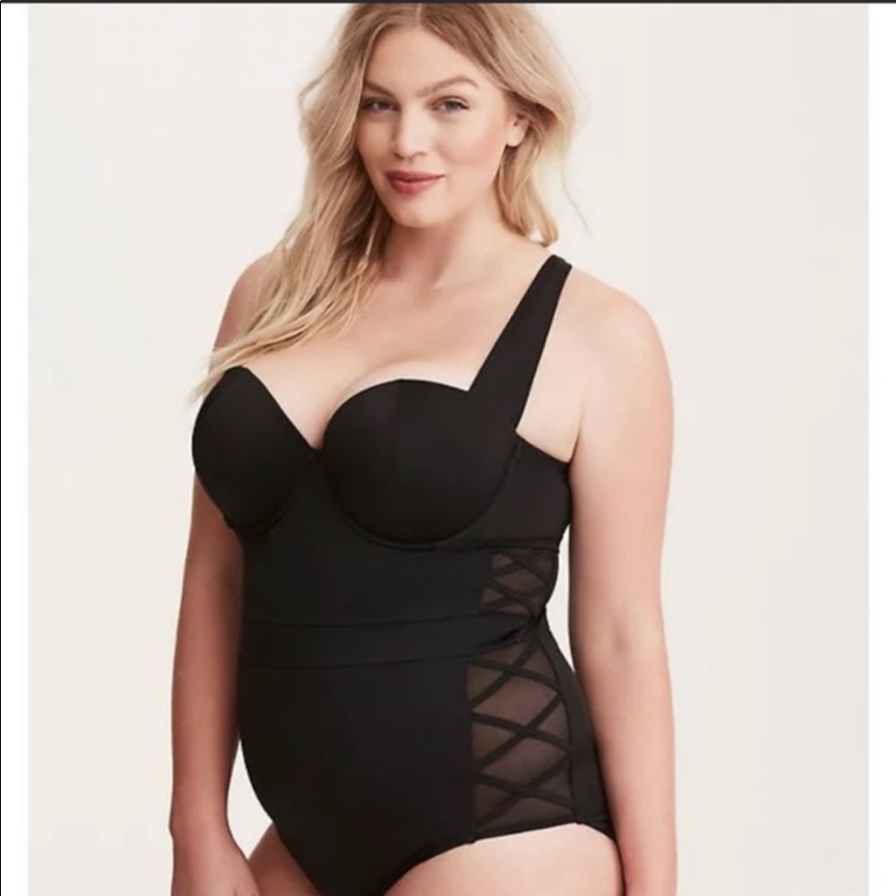 Torrid One piece black swimsuit